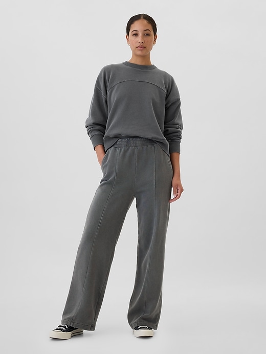 Image number 1 showing, Seamed Wide-Leg Pants