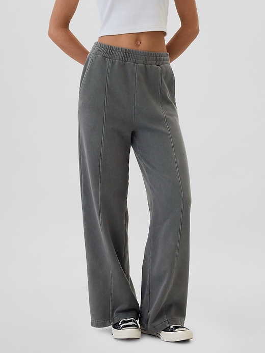 Image number 3 showing, Seamed Wide-Leg Pants