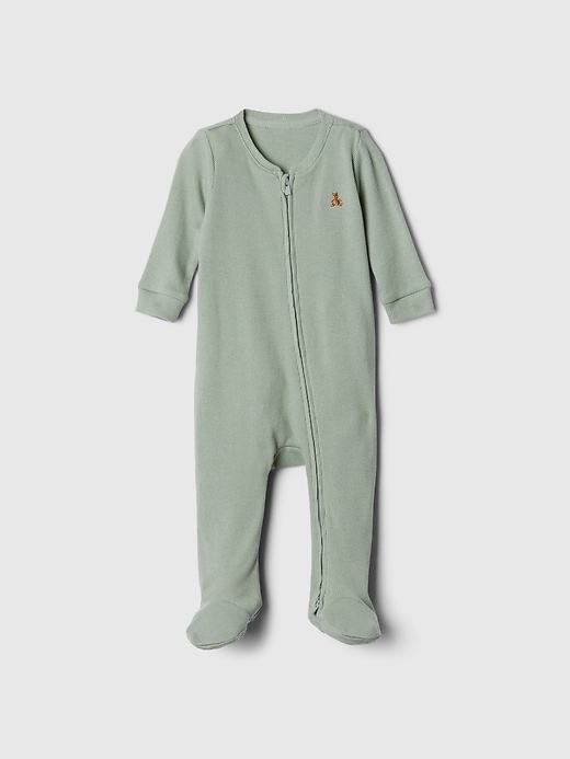 Image number 1 showing, Baby Ribbed Two-Way Zip One-Piece