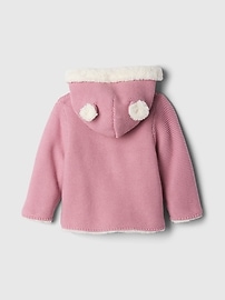 Baby Sherpa-Lined Garter Sweater