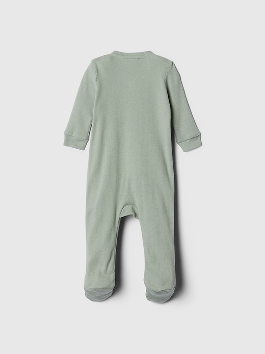 Image number 2 showing, Baby Ribbed Two-Way Zip One-Piece