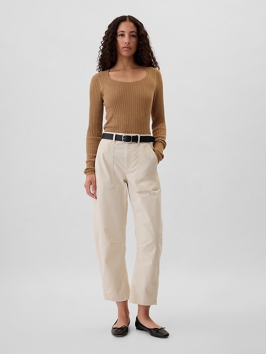 Image number 3 showing, CashSoft Ribbed Scoopneck Sweater
