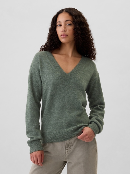 Image number 1 showing, Relaxed V-Neck Sweater