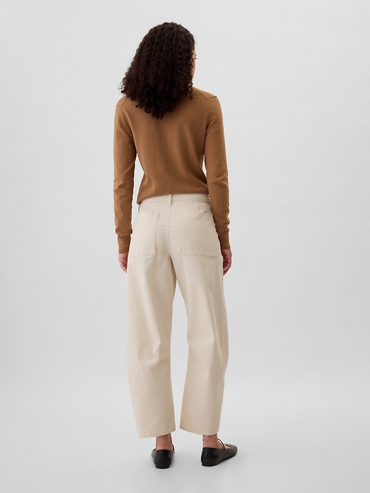 Image number 4 showing, High Rise Barrel Khakis