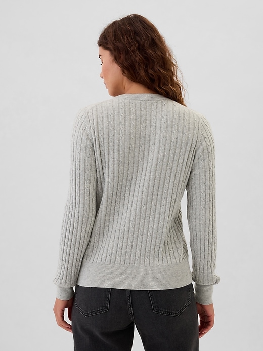 Image number 2 showing, CashSoft Cable-Knit Crewneck Sweater