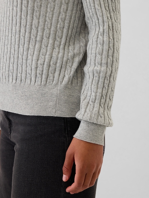 Image number 4 showing, CashSoft Cable-Knit Crewneck Sweater