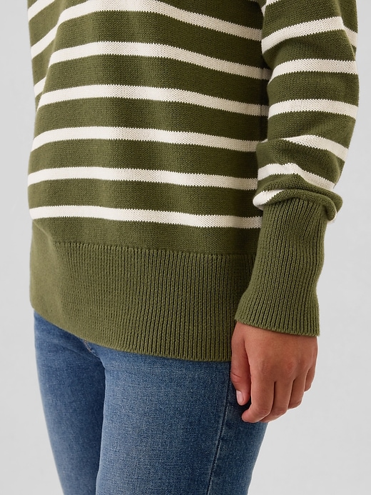 Image number 4 showing, Oversized Stripe High Neck Crewneck Sweater