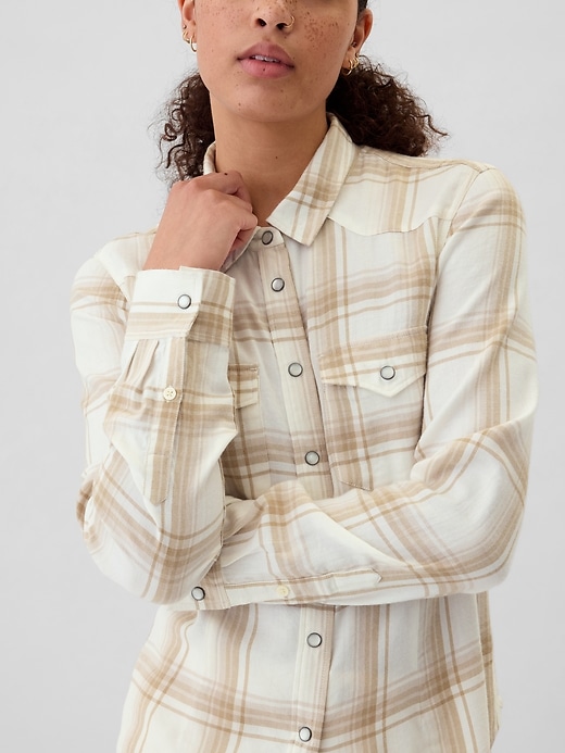 Image number 4 showing, Plaid Flannel Western Shirt