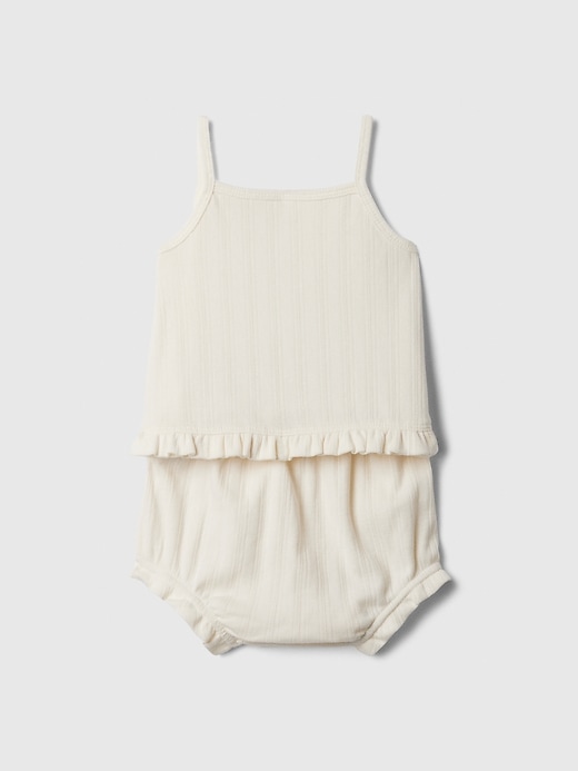 ORGANIC SLEEVELESS RUFFLE BODYSUITS - BEIGE ORGANIC SLEEVELESS RUFFLE BODYSUITS - BEIGE