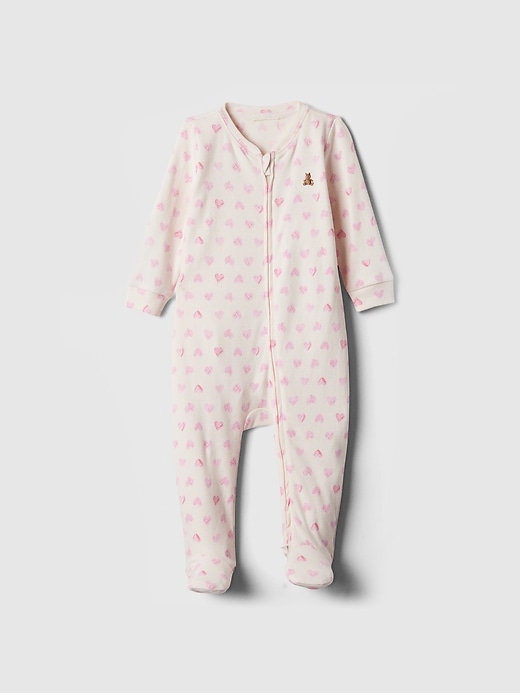 Image number 1 showing, Baby Two-Way Zip Heart One-Piece