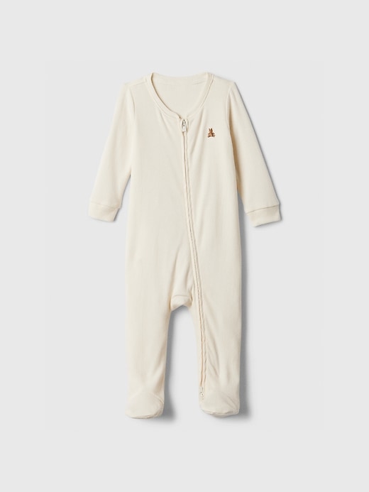Image number 1 showing, Baby Ribbed Two-Way Zip One-Piece