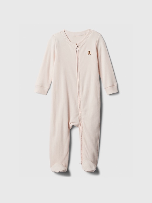 Image number 1 showing, Baby Ribbed Two-Way Zip One-Piece