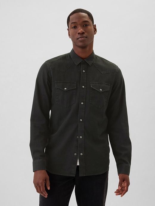 Image number 1 showing, Denim Western Shirt