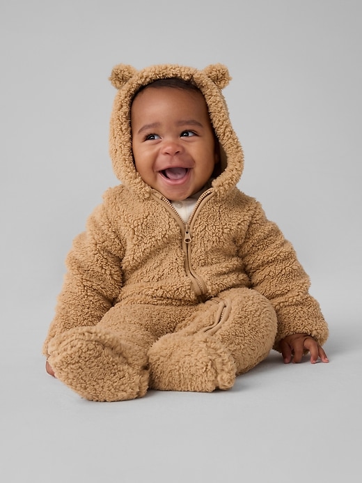 Image number 2 showing, Baby Sherpa Hoodie One-Piece