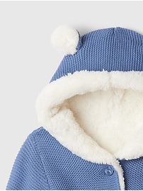 Baby Sherpa-Lined Garter Sweater