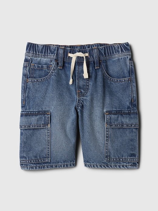 Image number 1 showing, Kids Denim Pull-On Cargo Shorts