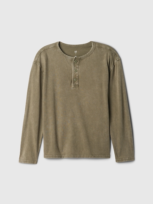 Image number 1 showing, Kids Washed-Jersey Henley T-Shirt