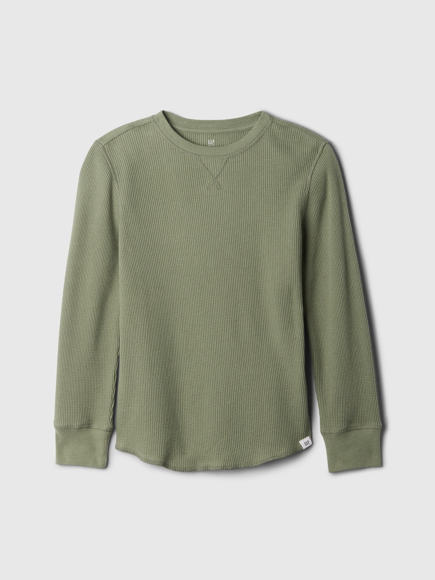 Kids Waffle-Knit Crewneck T-Shirt - Walden Green