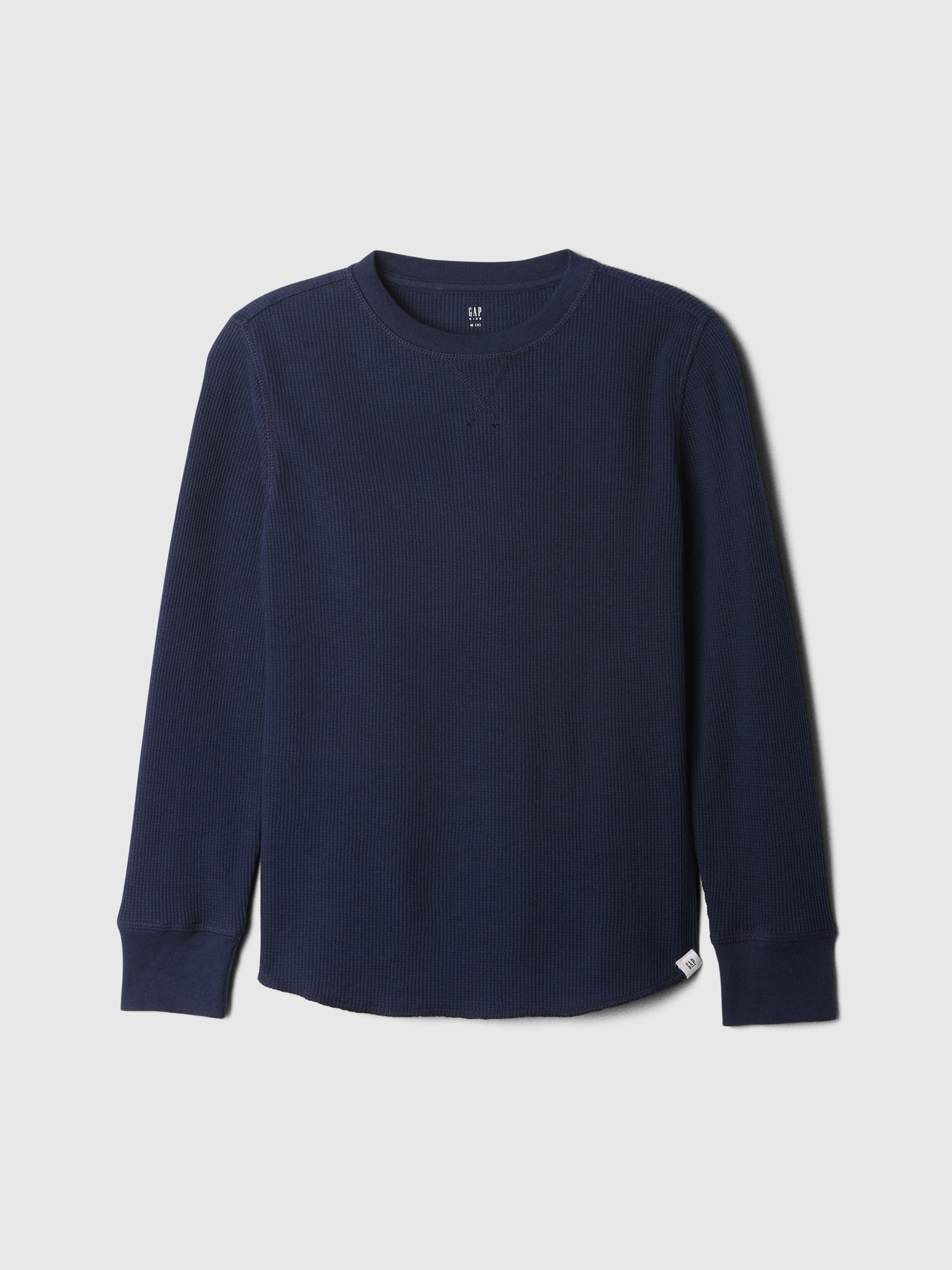 Kids Waffle-Knit Crewneck T-Shirt - Tapestry Navy