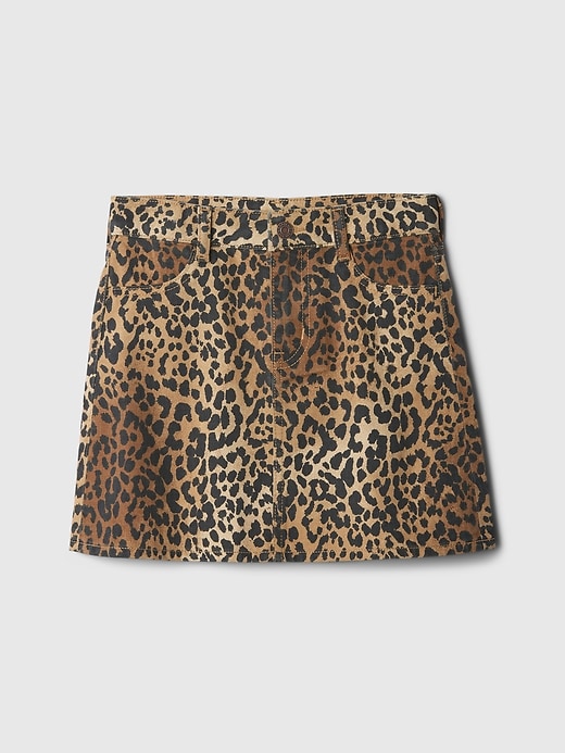 Image number 1 showing, Kids Cheetah Print Denim Skirt