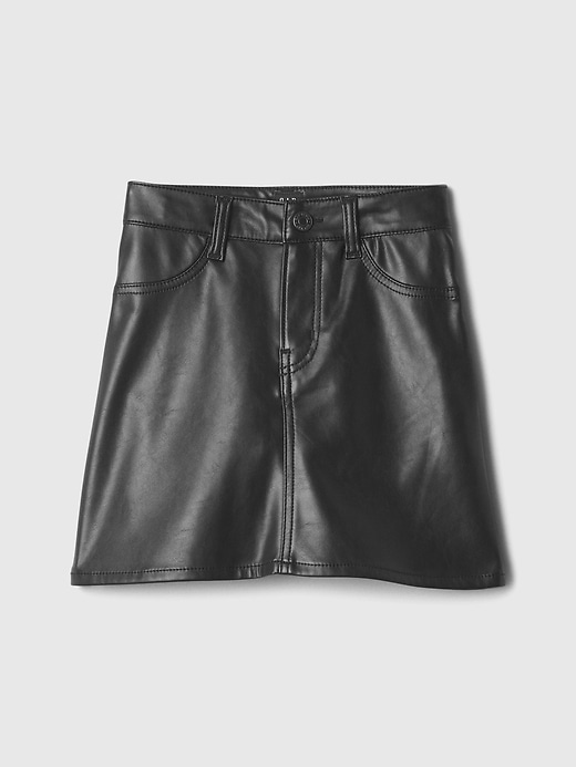 Image number 1 showing, Kids 100% Recycled Vegan-Leather Skirt