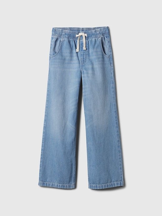 Image number 1 showing, Kids High Rise Wide-Leg Pull-On Jeans
