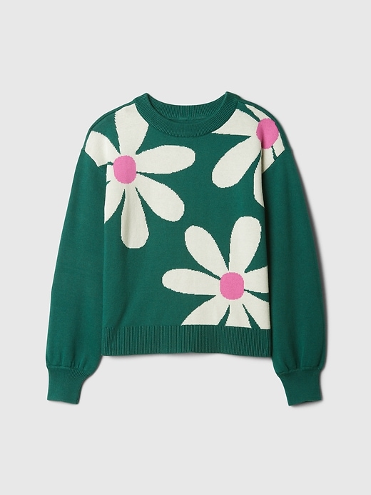 Image number 1 showing, Kids Relaxed Print Intarsia Sweater