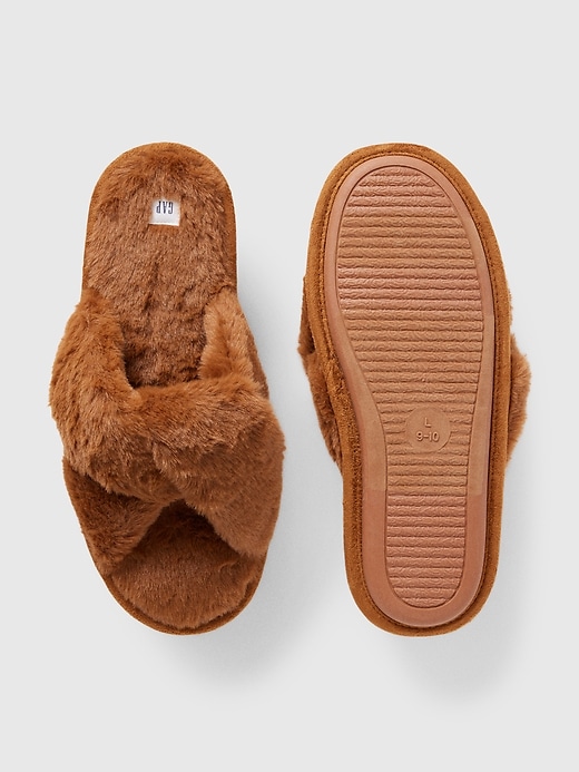 Image number 3 showing, Faux-Fur Slides