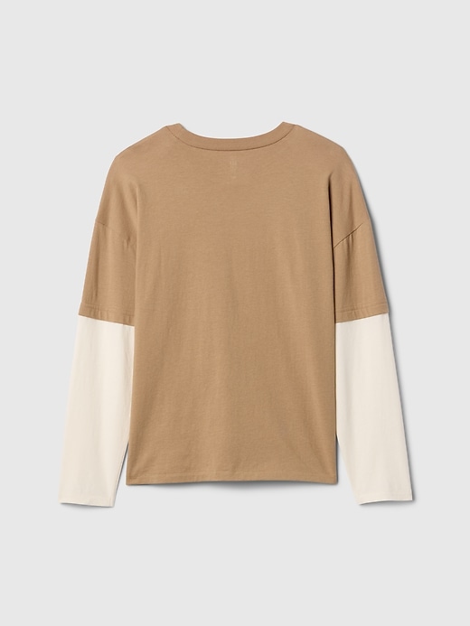 Image number 2 showing, Kids Relaxed Double-Layer Graphic T-Shirt