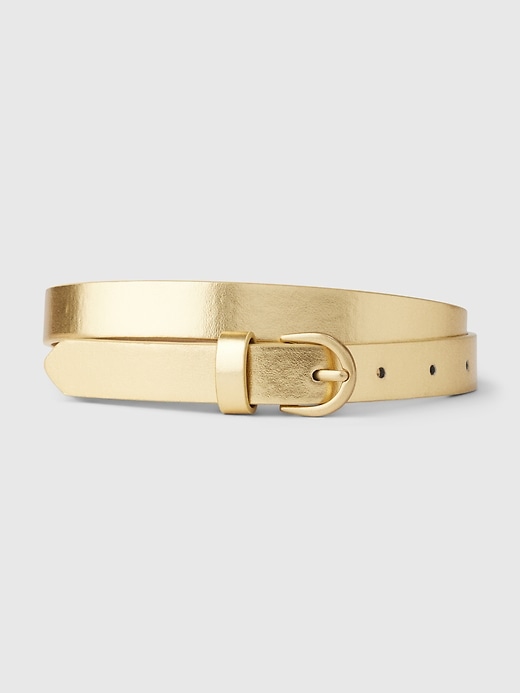 View large product image 1 of 1. Skinny Vegan-Leather Belt