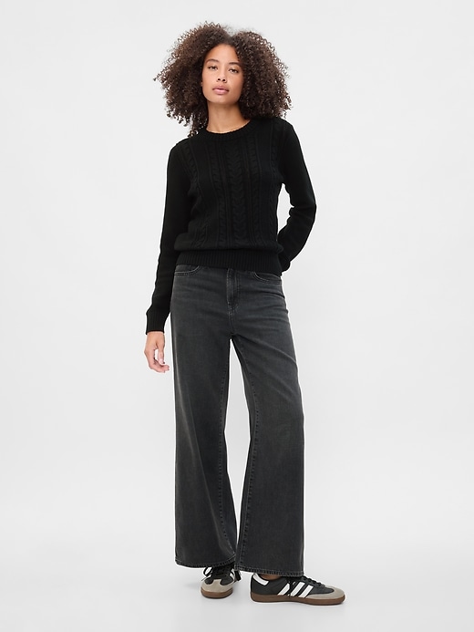 Image number 3 showing, Cable-Knit Crewneck Sweater