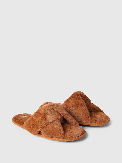 Image number 2 showing, Faux-Fur Slides