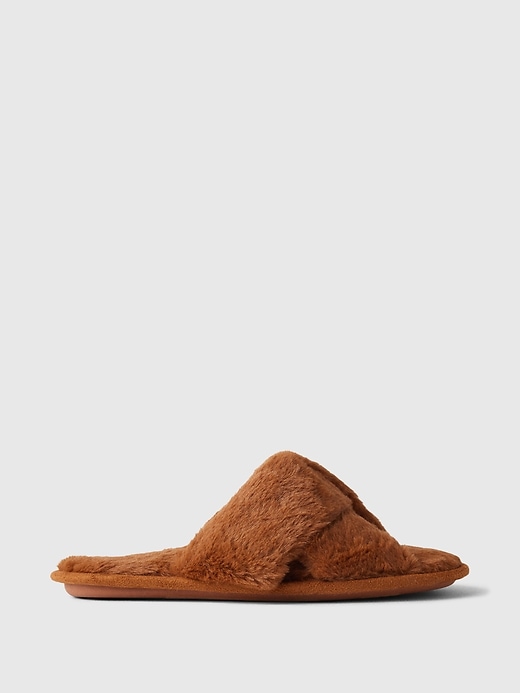 Image number 1 showing, Faux-Fur Slides