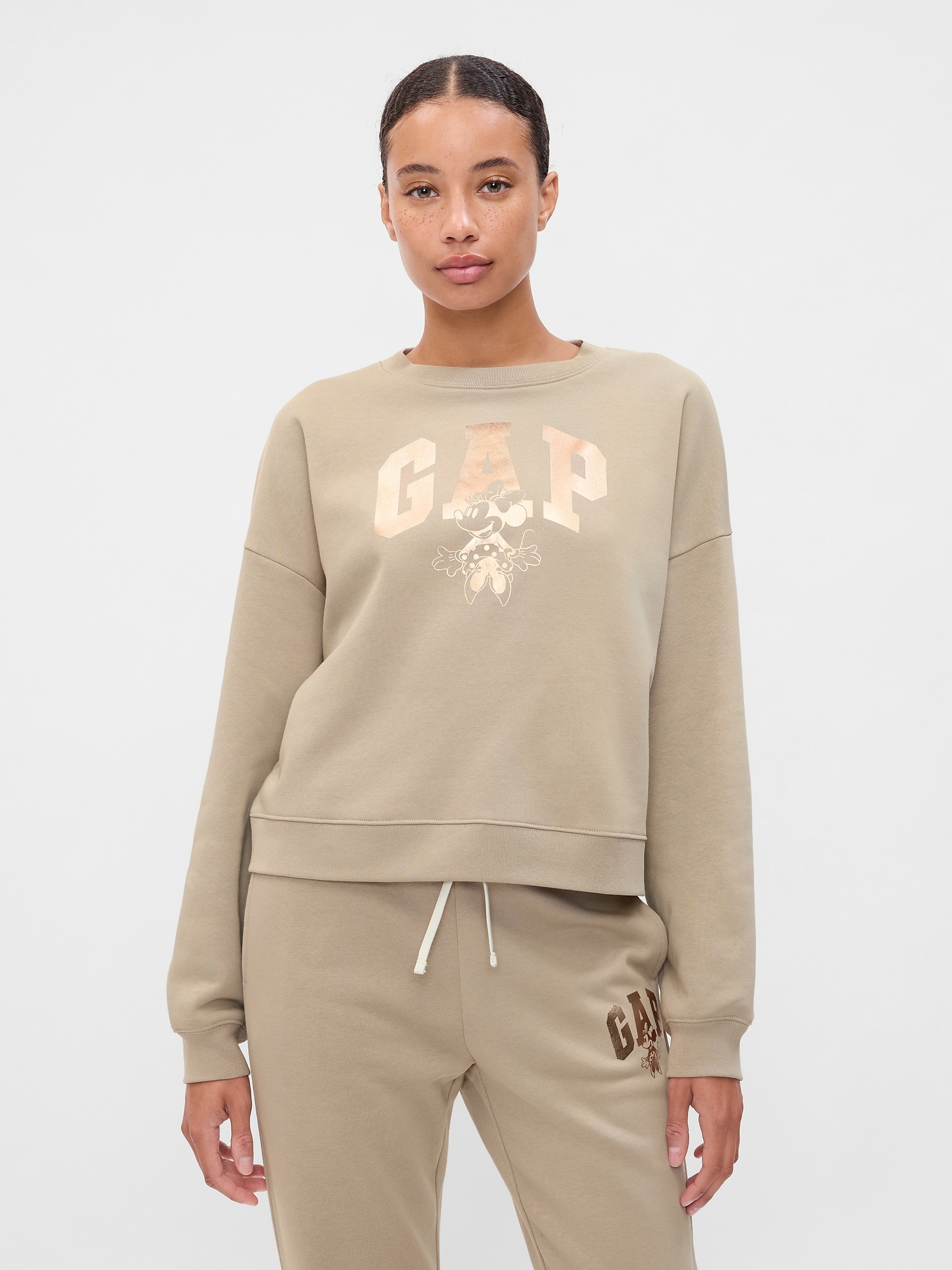 Gap Factory Gap &#215 Disney Oversized Minnie Mouse Logo Sweatshirt In Brown