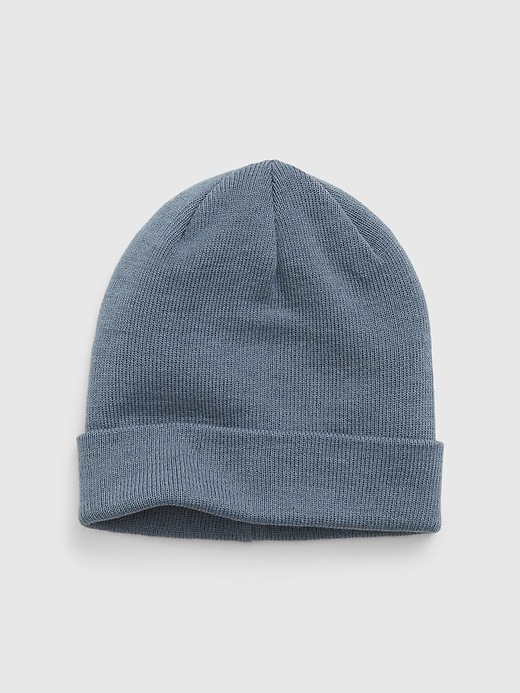 BLUE KNITTED TOQUE IN RECYCLED POLYESTER, BABY BLUE KNITTED TOQUE IN RECYCLED POLYESTER, BABY
