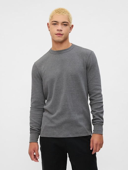 Image number 1 showing, Waffle-Knit Crewneck T-Shirt