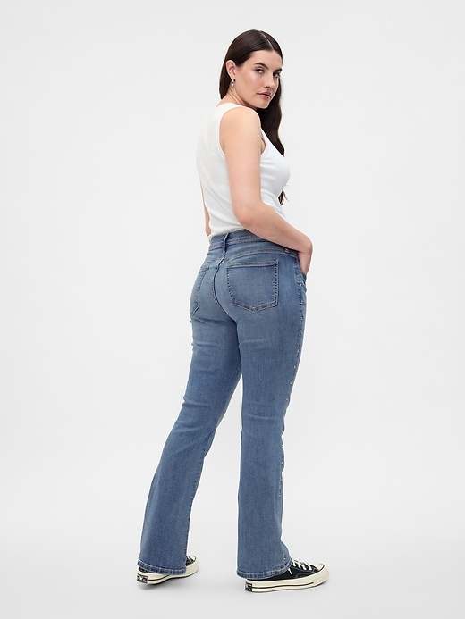 Image number 6 showing, Mid Rise Universal Studded Baby Boot Jeans