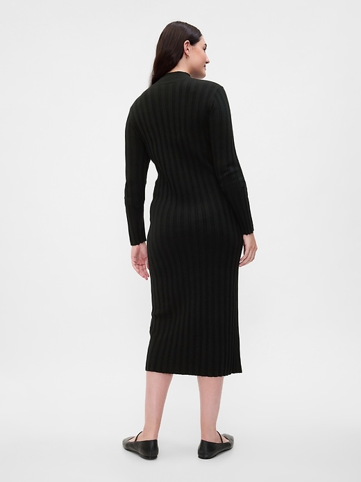Image number 5 showing, CashSoft Ribbed Mockneck Sweater Midi Dress