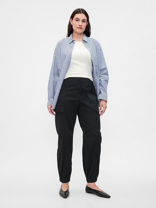 Image number 5 showing, Mid Rise Downtown Khaki Cargo Joggers