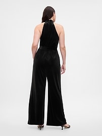 Recycled Velvet Wide-Leg Jumpsuit