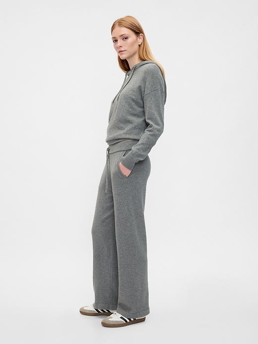 Image number 3 showing, CashSoft Wide-Leg Sweater Pants