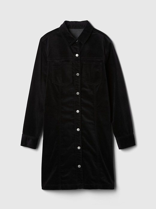 blue dress for baby girl Velvet Shirtdress - Black Silk Velvet main image 0