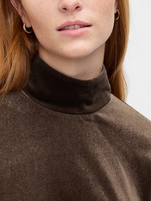 Image number 3 showing, Recycled Velvet Mockneck Mini Dress