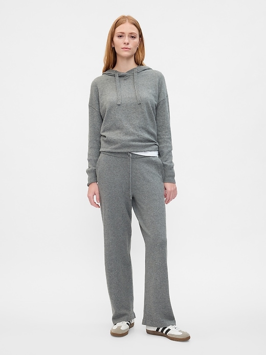 Image number 1 showing, CashSoft Wide-Leg Sweater Pants