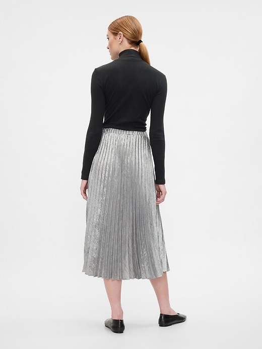 Image number 2 showing, Metallic Pleated Midi Skirt