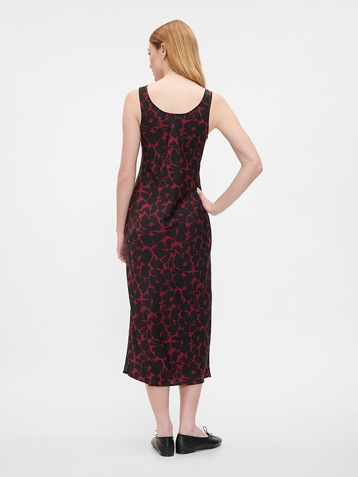 knee length dresses for ladies Satin Scoop Neck Camisole Maxi Dress