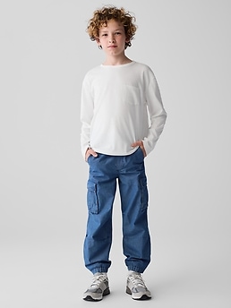 【BAON】Pupo Parachute Wide Denim Cargo Pants Casual Wide Leg Jeans for Women Baggy Y2k Parachute Trousers