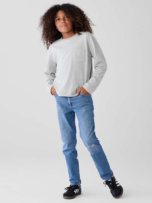 Image number 2 showing, Kids Distressed Slim Taper Jeans