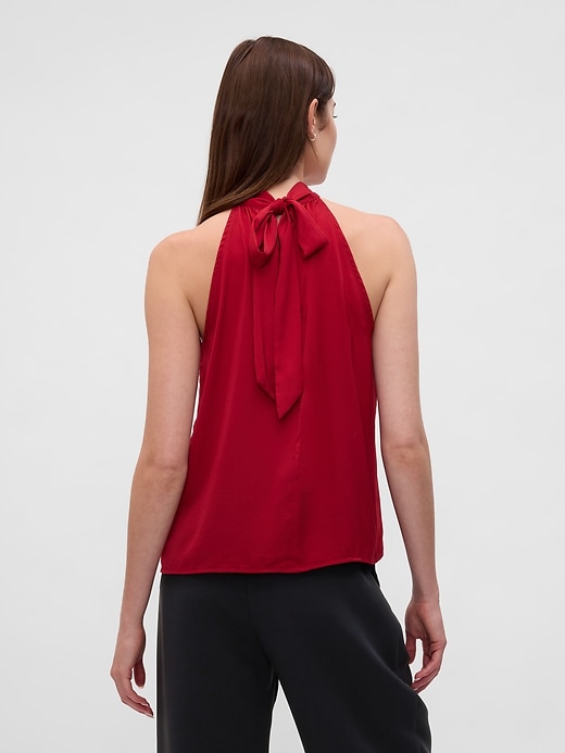 Image number 2 showing, Satin Tie-Back Halter Top