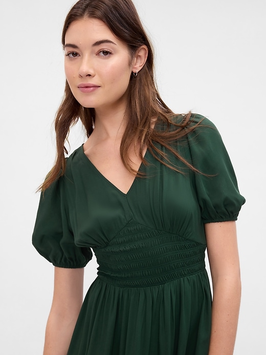 Image number 3 showing, Smocked Puff Sleeve Mini Dress